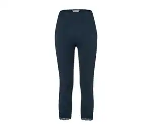 3/4-Leggings mit Spitzenborte, dunkelblau