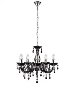 Hängeleuchte 63110-5 in Schwarz max. 40 Watt, Schwarz, Chromfarben