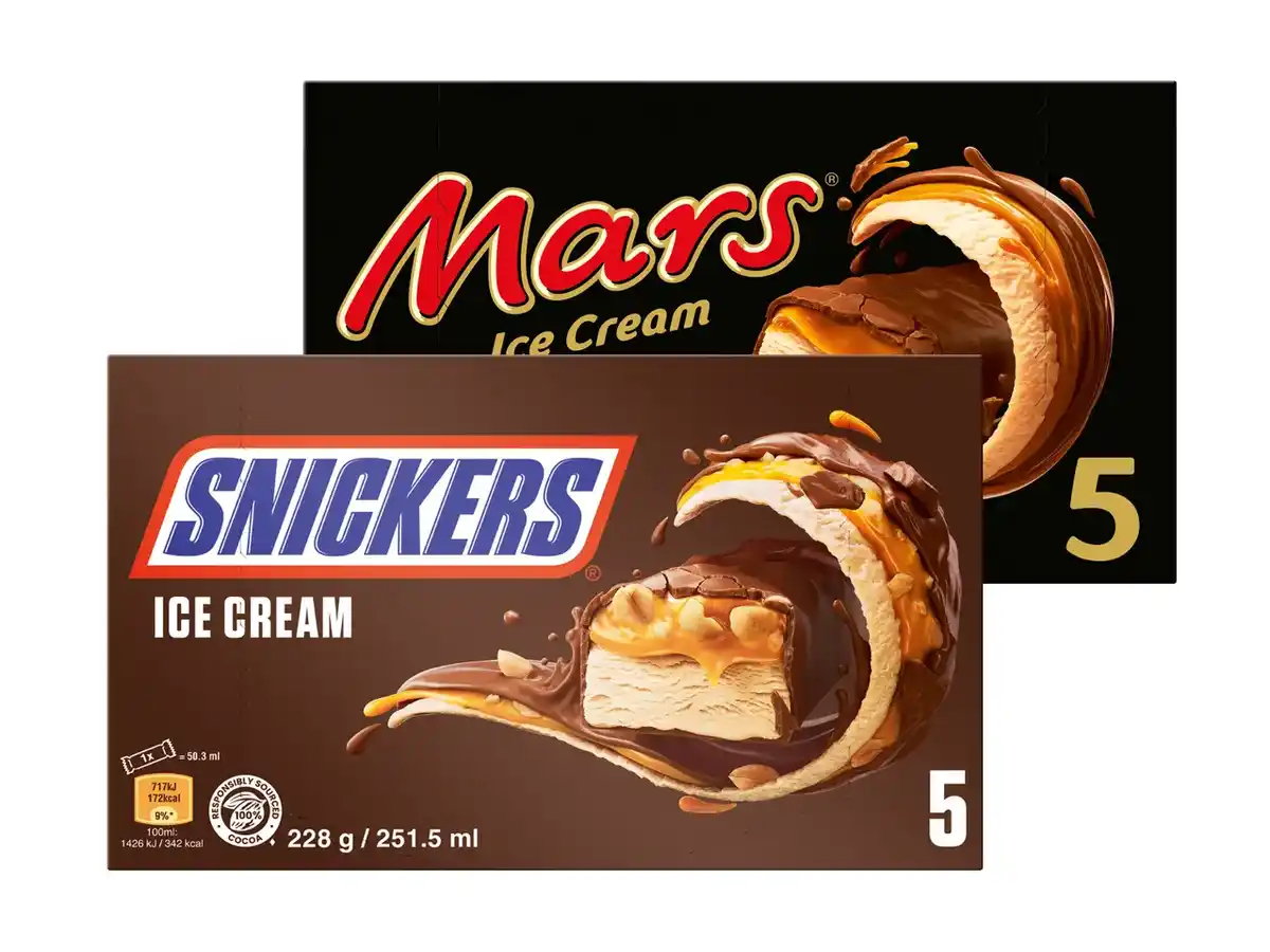 Bild 1 von Snickers/Mars/Bounty Eisriegel