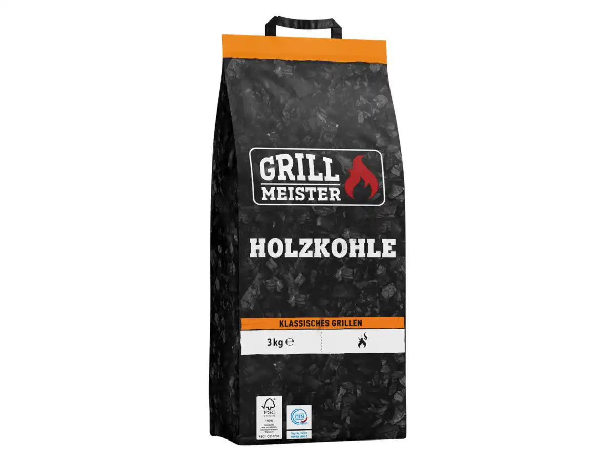 Bild 1 von Grillmeister Holzkohle zum Grillen,  3 kg