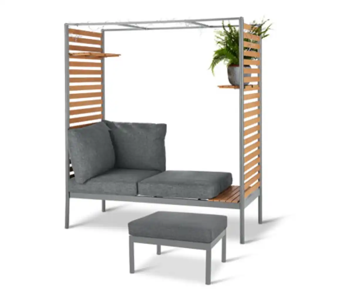 Bild 1 von ScanCom Outdoor-Lounge mit Fußhocker, grau