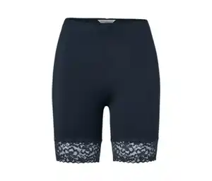 Radlershorts mit Spitzenborte, dunkelblau