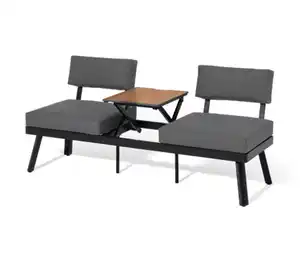 2-in-1-Sofa-Liege mit hochklappbarem Mitteltisch