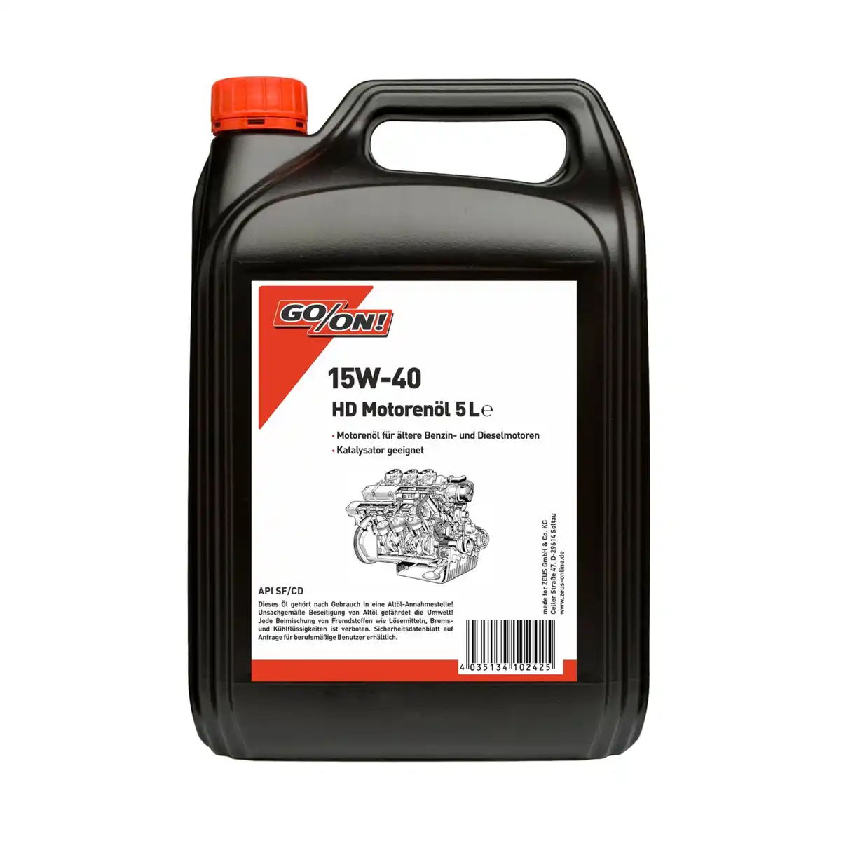 Bild 1 von Motoröl »HD 15W40«, 5 Liter-Kanister, schwarz