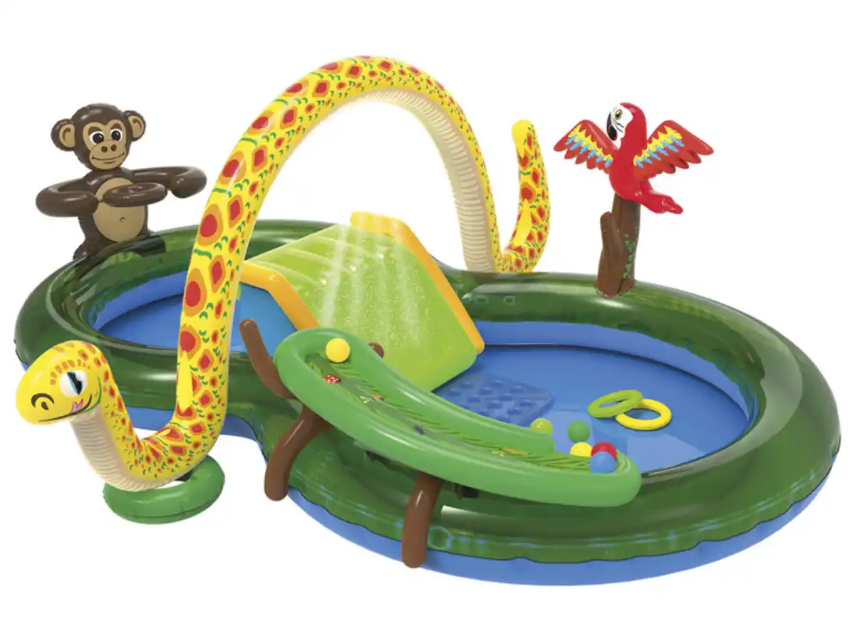 Bild 1 von Playtive Kinder Erlebnispool Dschungelwelt, mit Rutsche