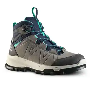QUECHUA Wanderschuhe Kinder Gr. 28‒39 hoch wasserdicht Bergwandern - MH500 blau/grau