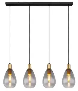 Hängeleuchte Fanni max. 40 Watt, Grau, Schwarz, Messingfarben