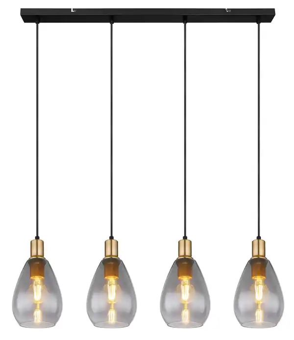 Bild 1 von Hängeleuchte Fanni max. 40 Watt, Grau, Schwarz, Messingfarben