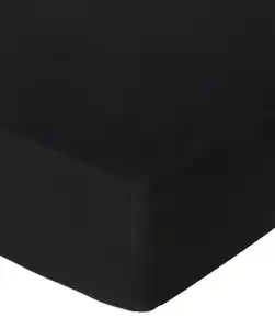 Polycotton-Spannbettlaken, schwarz