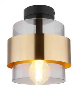 Deckenleuchte Milley Schwarz/Messingfarben Deckenlampe, Schwarz, Messingfarben