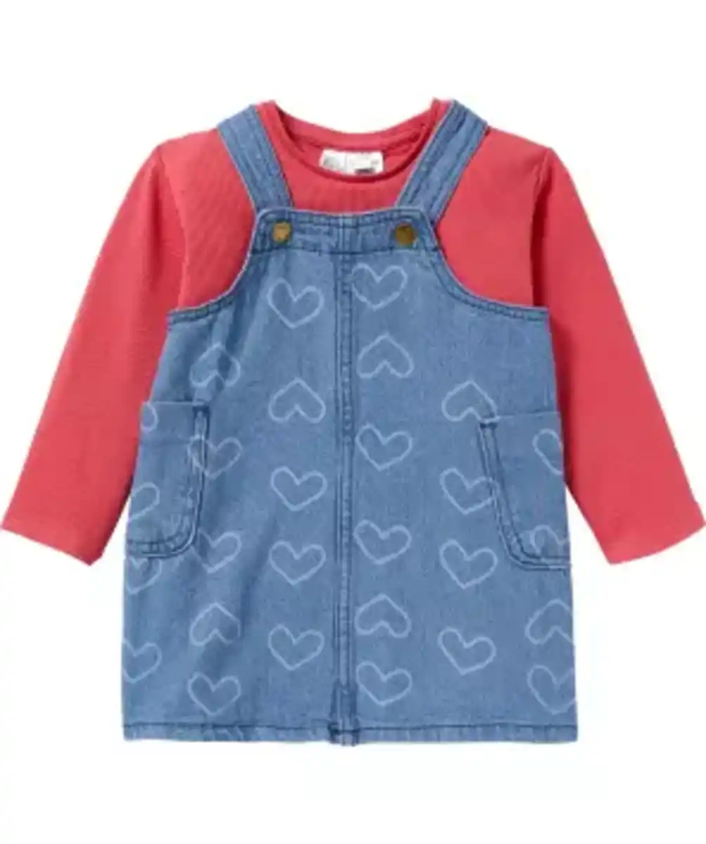 Bild 1 von Langarmshirt + Jeanskleid, jeansblau