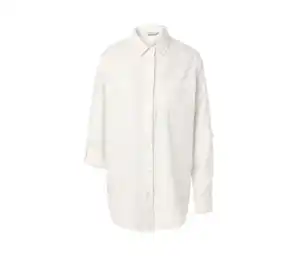 Lange Leinenbluse, weiß