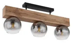 Deckenleuchte Moitas max. 40 Watt Deckenlampe, Naturfarben, Schwarz