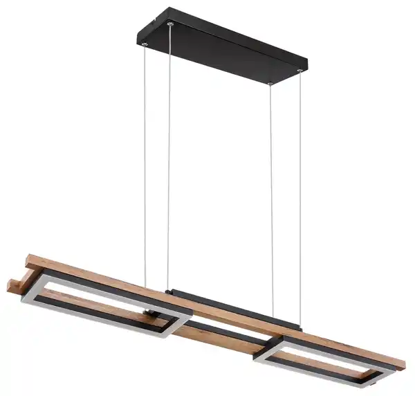 Bild 1 von LED-Hängeleuchte Illa in Schwarz/Dunkelbraun max. 30 W, Opal, Schwarz, Dunkelbraun