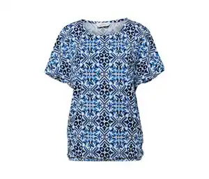 Bedrucktes Blusenshirt, blau