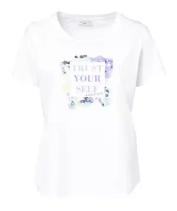 Bild 1 von T-Shirt aus Baumwolle, weiß bedruckt