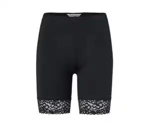 Radlershorts mit Spitzenborte, schwarz