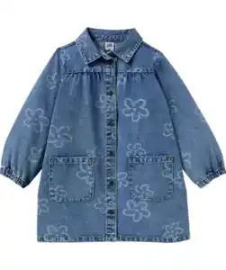 Jeanskleid Blumen, jeansblau