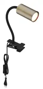 Klemmleuchte Robby max. 25 Watt, Schwarz, Messingfarben