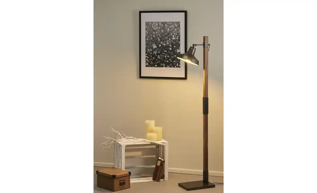 Bild 1 von Leseleuchte, 1-flammig, Holz/Metall schwarz