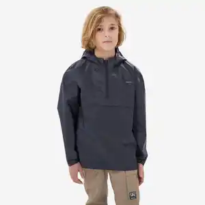 QUECHUA Wanderjacke Kinder wasserdicht halber RV Gr. 122–170 - MH100 schwarz
