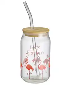 Trinkglas Flamingo, rosa