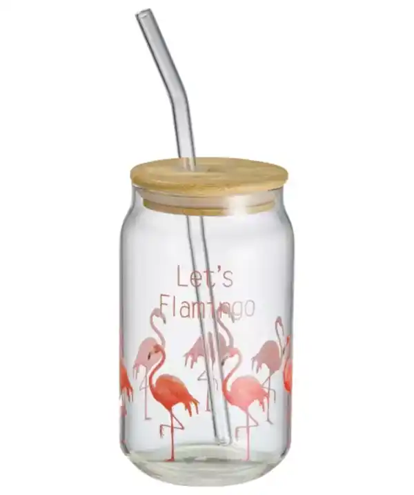 Bild 1 von Trinkglas Flamingo, rosa