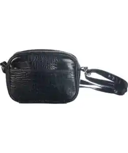 Tasche Krokodillederoptik, schwarz