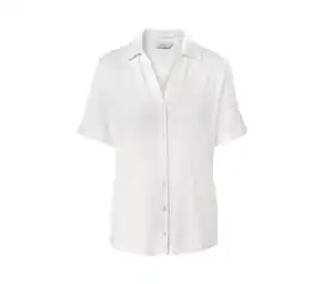 Blusenshirt mit Knopfleiste, weiß
