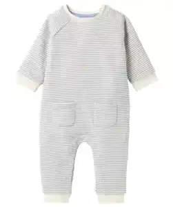 Newborn Strampler mit Rippbündchen, hellblau
