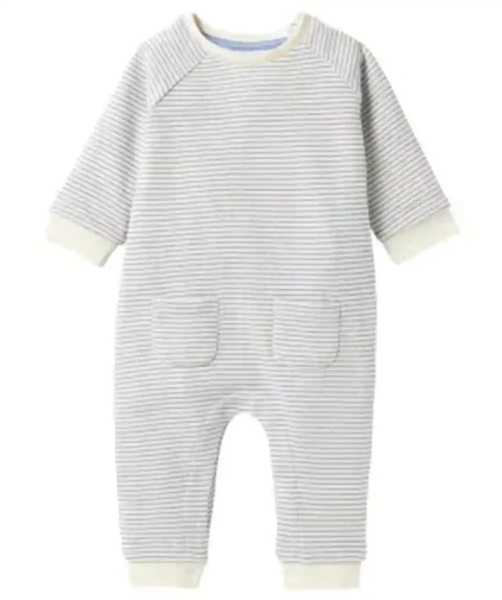 Bild 1 von Newborn Strampler mit Rippbündchen, hellblau