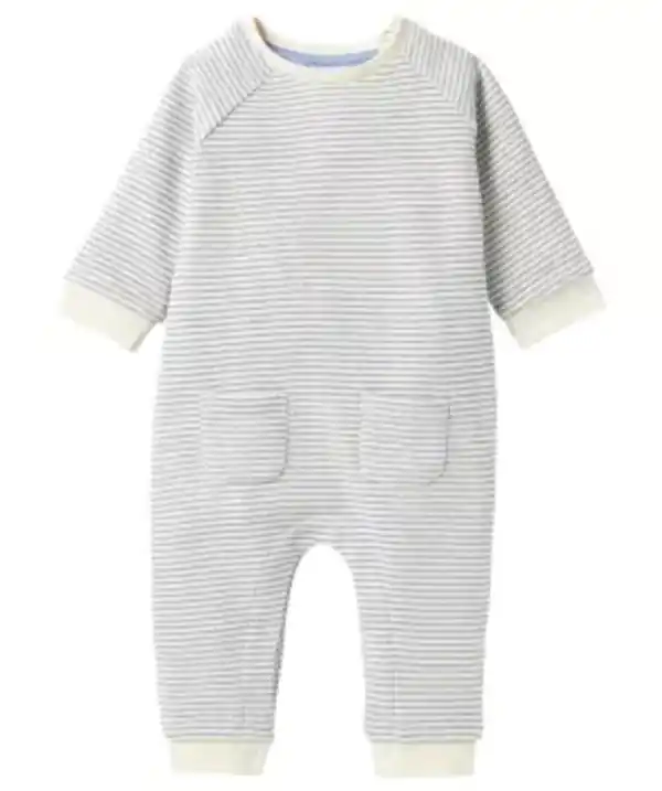 Bild 1 von Newborn Strampler mit Rippbündchen, hellblau