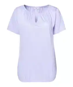 T-Shirt mit elastischem Saum, lila