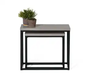 Konsolentisch-Set mit Polyzement-Tischplatte