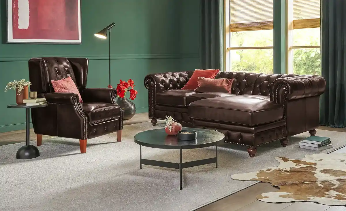 Bild 1 von uno Relaxsessel aus Echtleder Chesterfield