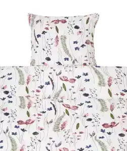 Seersucker-Bettwäsche mit Blumen, bunt