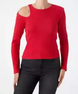 Langarmshirt mit Cut-out, rot