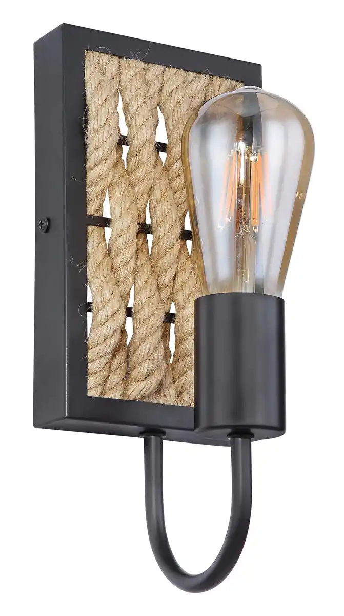 Bild 1 von Wandleuchte 15679W in Schwarz max. 60 Watt Wandlampe, Braun, Schwarz