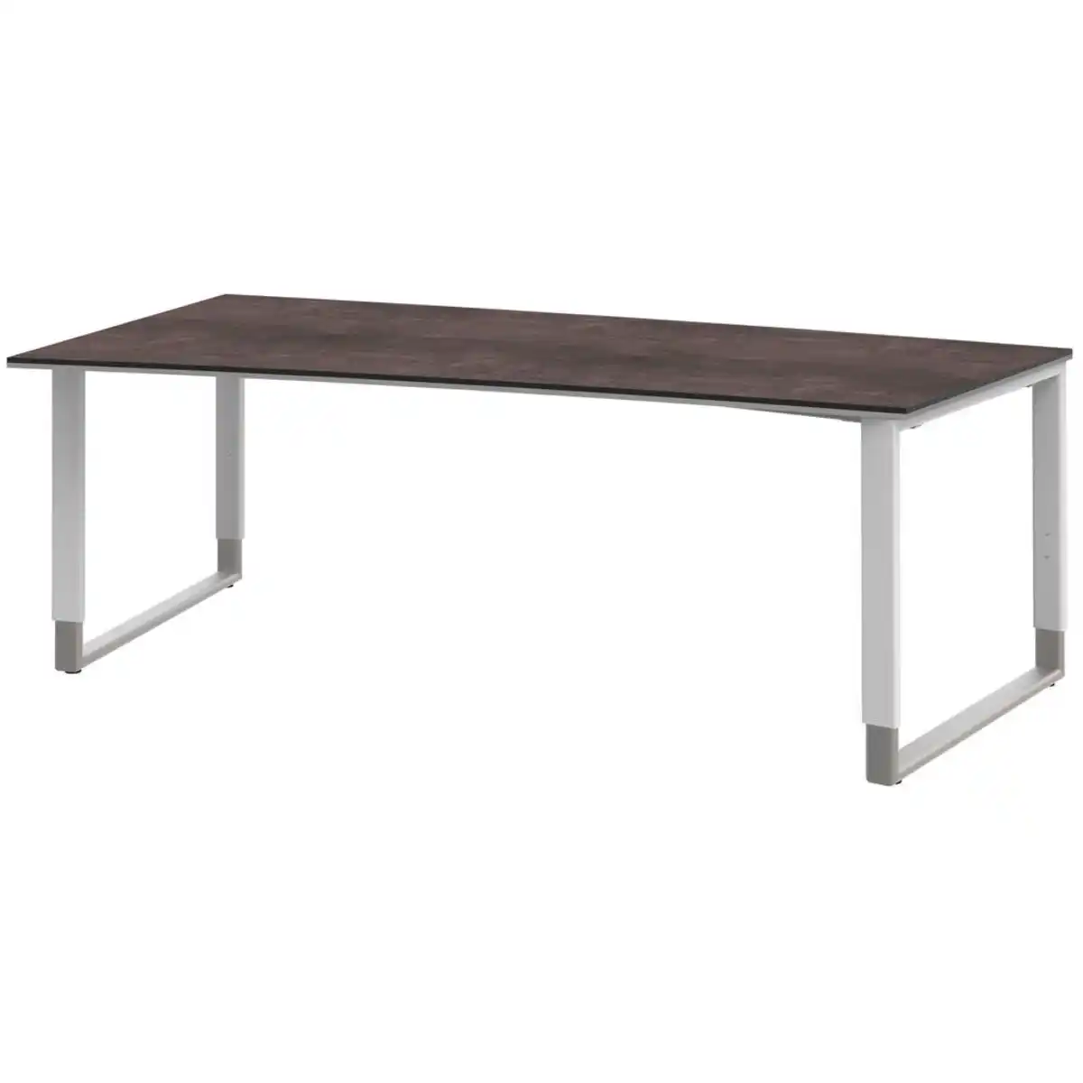 Bild 1 von Moderano Schreibtisch, Grau, Weiß, Alu, Holzwerkstoff, Kufe, 100x68-82x200 cm, Made in Germany, Arbeitszimmer, Schreibtische, Bürotische