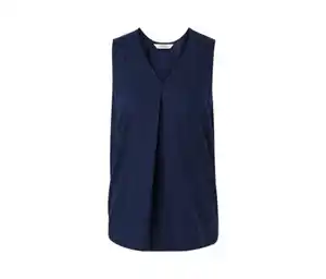Ärmellose Leinenbluse, navy