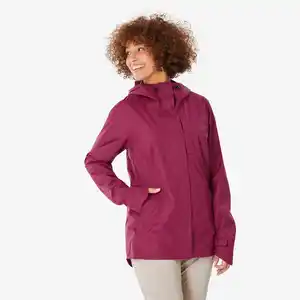 QUECHUA Wanderjacke Damen wasserdicht - NH500 violett