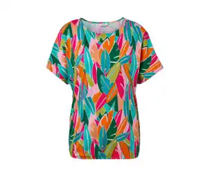 Überschnittenes Blusenshirt, Alloverprint