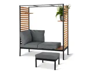 ScanCom Outdoor-Lounge mit Fußhocker, anthrazit