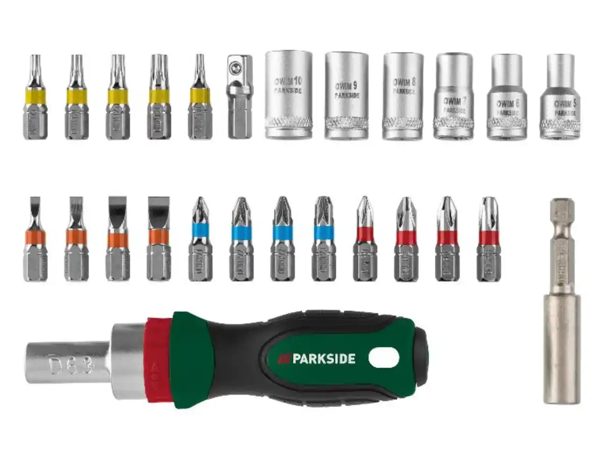 Bild 1 von PARKSIDE® Ratschen-Bit- und Steckschlüssel-Set / Bit-Set / Ratschen-Schraubendreher-Bit- und Steckschlüssel-Set