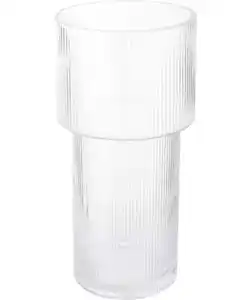 Glasvase mit Rillen, transparent