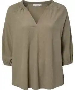 Blusenshirt mit 3/4-Arm, Khaki