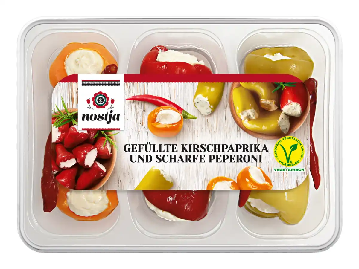 Bild 1 von Nostja Gefüllte Kirschpaprika und scharfe Peperoni,  300 g