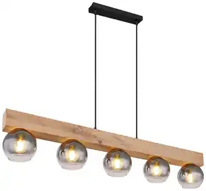 Hängeleuchte Moitas max. 40 Watt, Naturfarben, Schwarz