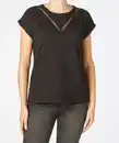 Bild 1 von T-Shirt mit Spitzeneinsatz, schwarz