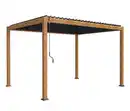 Bild 1 von Leco Premium Pergola, 3 x 4 m, inkl. 2 Seitenwänden, Holzdekor